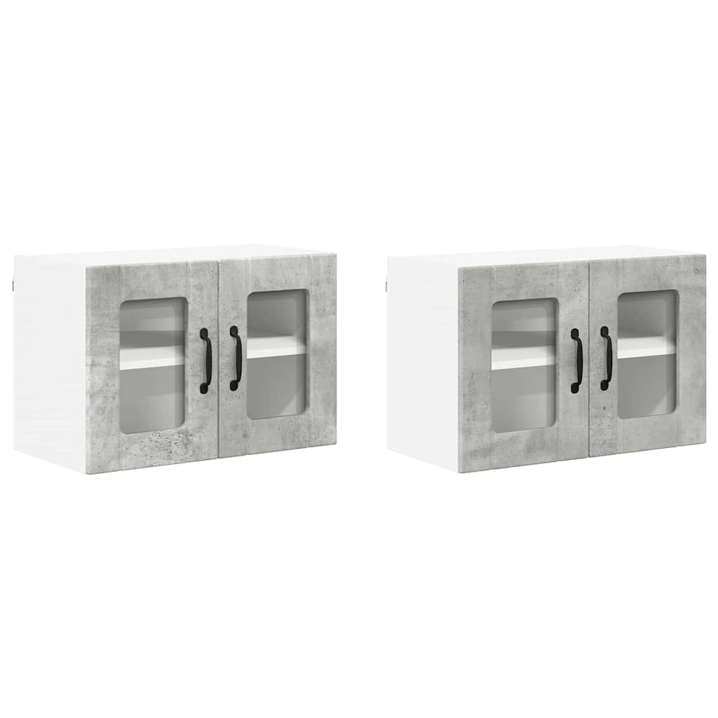 Kitchen Wall Cabinet 2 pcs Concrete Grey 60 x 31 x 40 cm