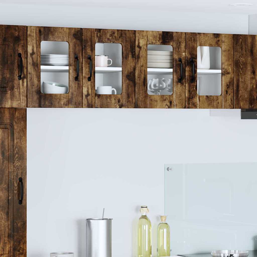 Kitchen Wall Cabinet with Door 2 pcs Smoked Oak 60 x 31 x 40 cm