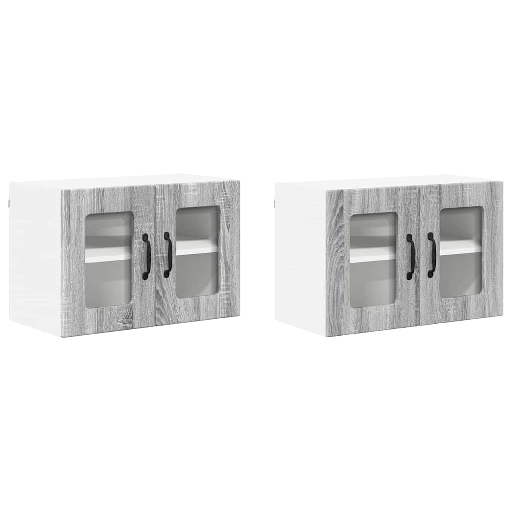 Kitchen Wall Cabinet 2 pcs Grey Sonoma 60 x 31 x 40 cm
