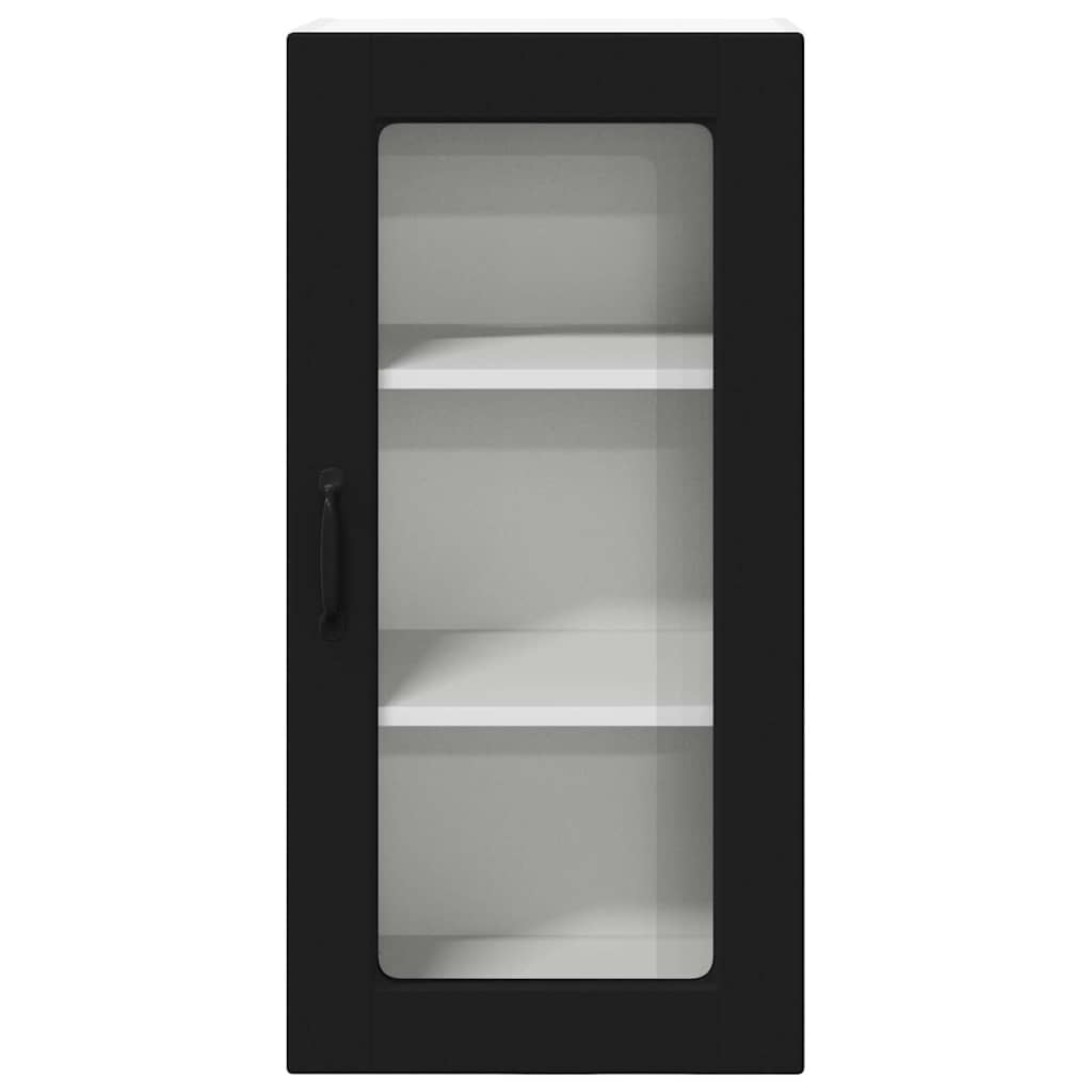 Kitchen Wall Cabinet with Shelf 2 pcs Black 40 x 31 x 80 cm