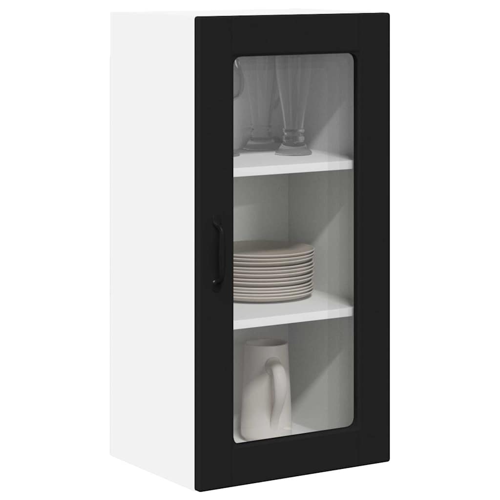 Kitchen Wall Cabinet with Shelf 2 pcs Black 40 x 31 x 80 cm