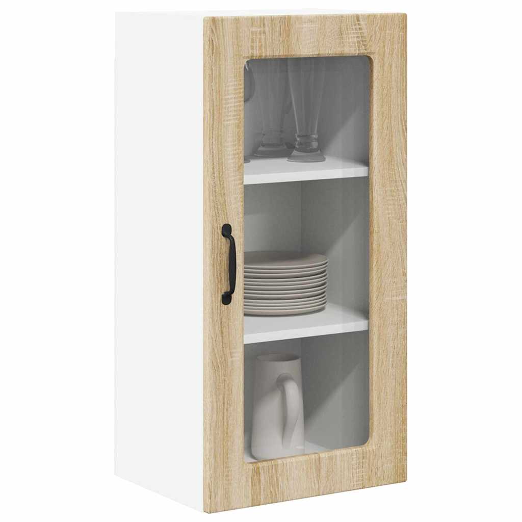 Kitchen Wall Cabinet with Door 2 pcs Sonoma Oak 40 x 31 x 80 cm