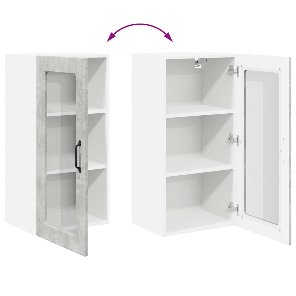 Kitchen Wall Cabinet with Shelf Concrete Grey 40 x 31 x 80 cm