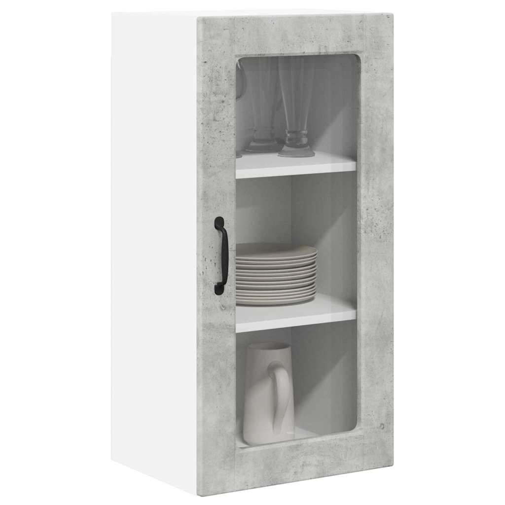 Kitchen Wall Cabinet with Shelf Concrete Grey 40 x 31 x 80 cm