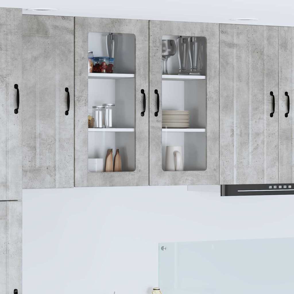 Kitchen Wall Cabinet 2 pcs Concrete Grey 40 x 31 x 80 cm