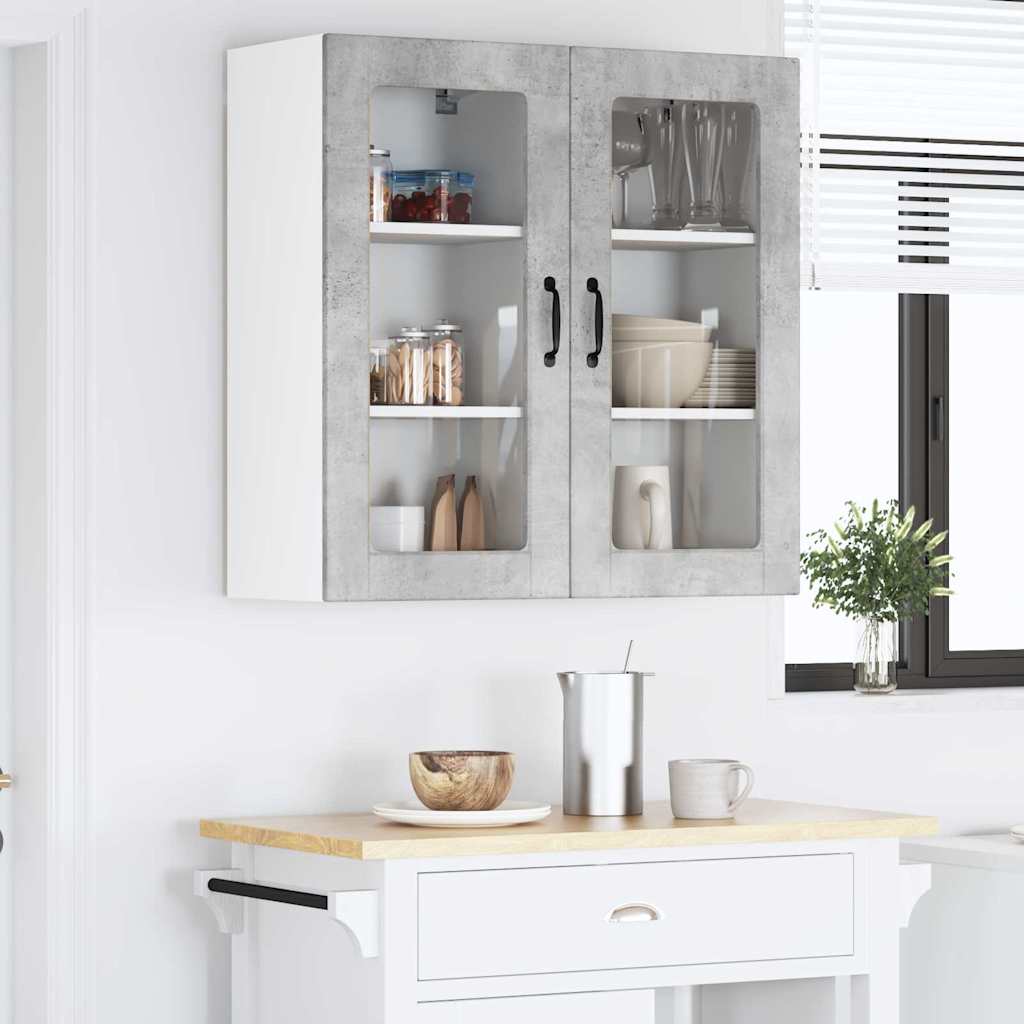 Kitchen Wall Cabinet 2 pcs Concrete Grey 40 x 31 x 80 cm