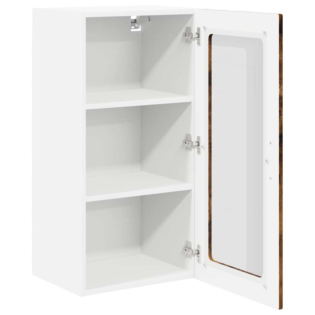 Kitchen Wall Cabinet with Door 2 pcs Smoked Oak 40 x 31 x 80 cm