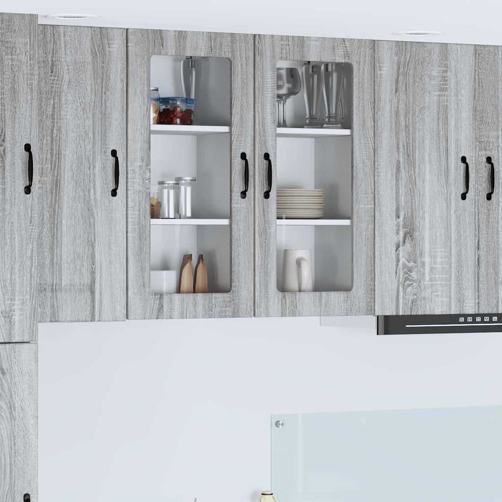 Kitchen Wall Cabinet with Shelf Grey Sonoma 40 x 31 x 80 cm