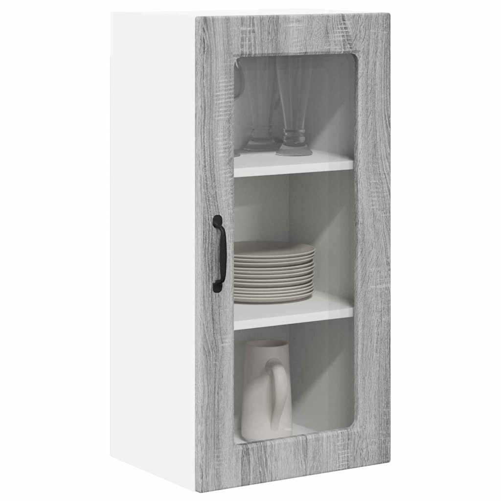 Kitchen Wall Cabinet with Shelf Grey Sonoma 40 x 31 x 80 cm
