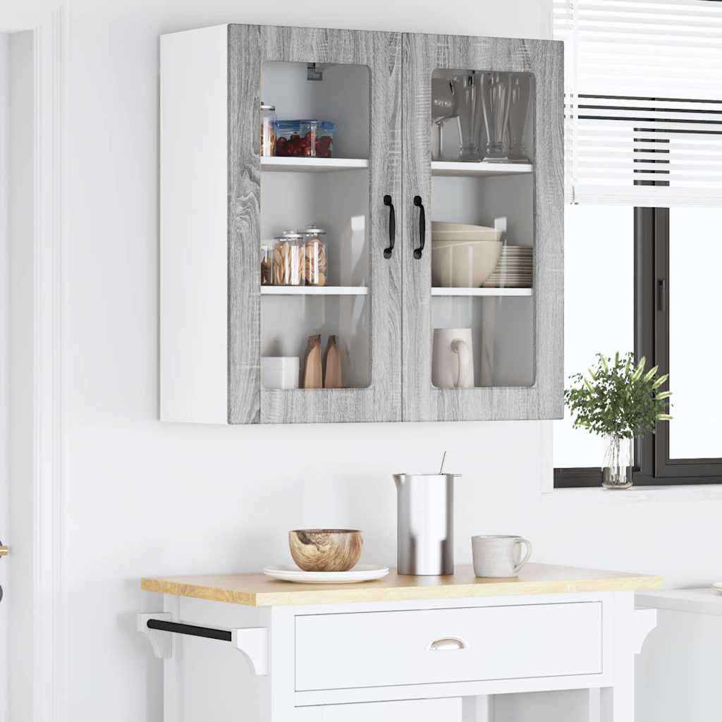 Kitchen Wall Cabinet 2 pcs Grey Sonoma 40 x 31 x 80 cm