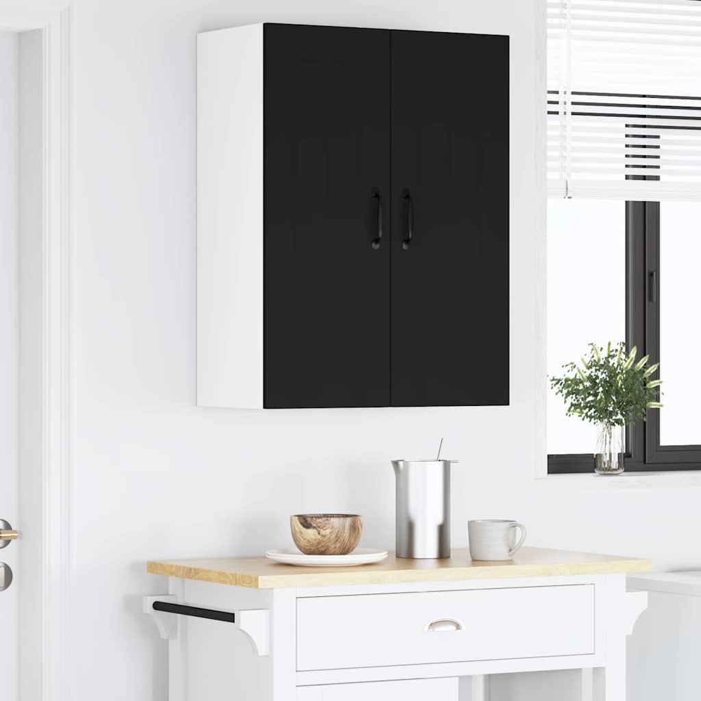 Kitchen Wall Cabinet Black 30 x 31 x 80 cm Engineered Wood