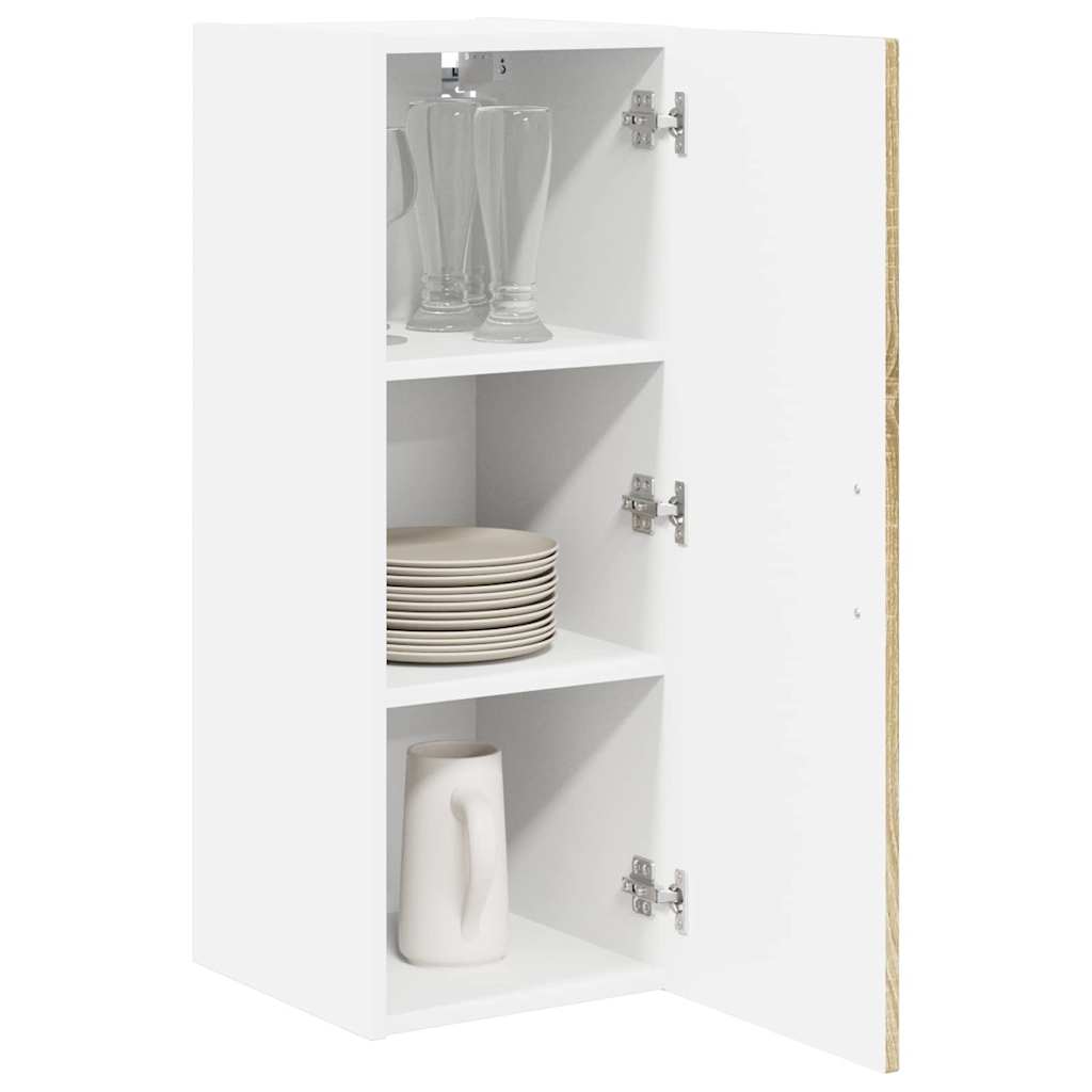 Kitchen Wall Cabinet with Door 2 pcs Sonoma Oak 30 x 31 x 80 cm