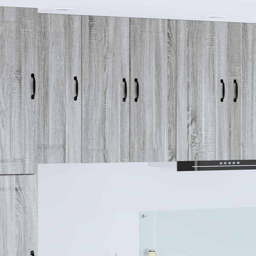 Kitchen Wall Cabinet 2 pcs Grey Sonoma 30 x 31 x 80 cm