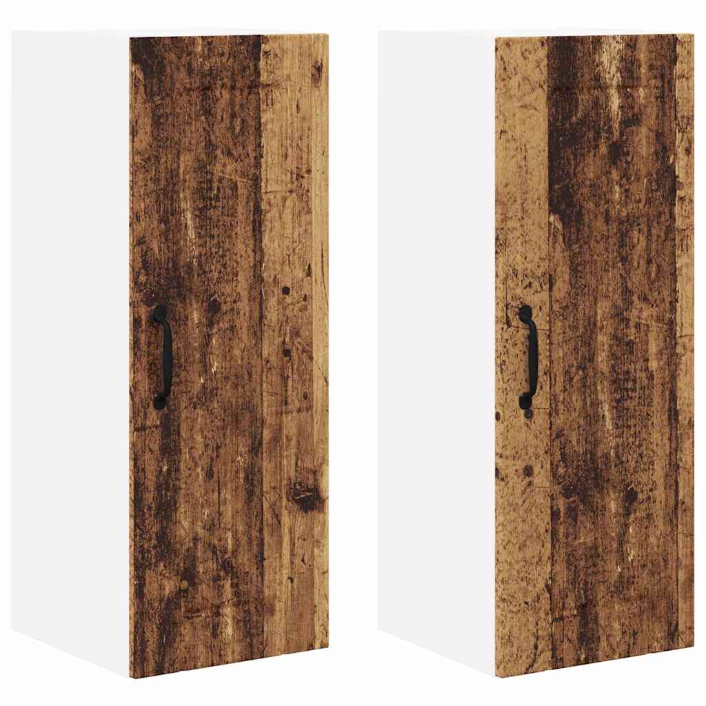 Kitchen Wall Cabinet with Shelf 2 pcs Old Wood 30 x 31 x 80 cm