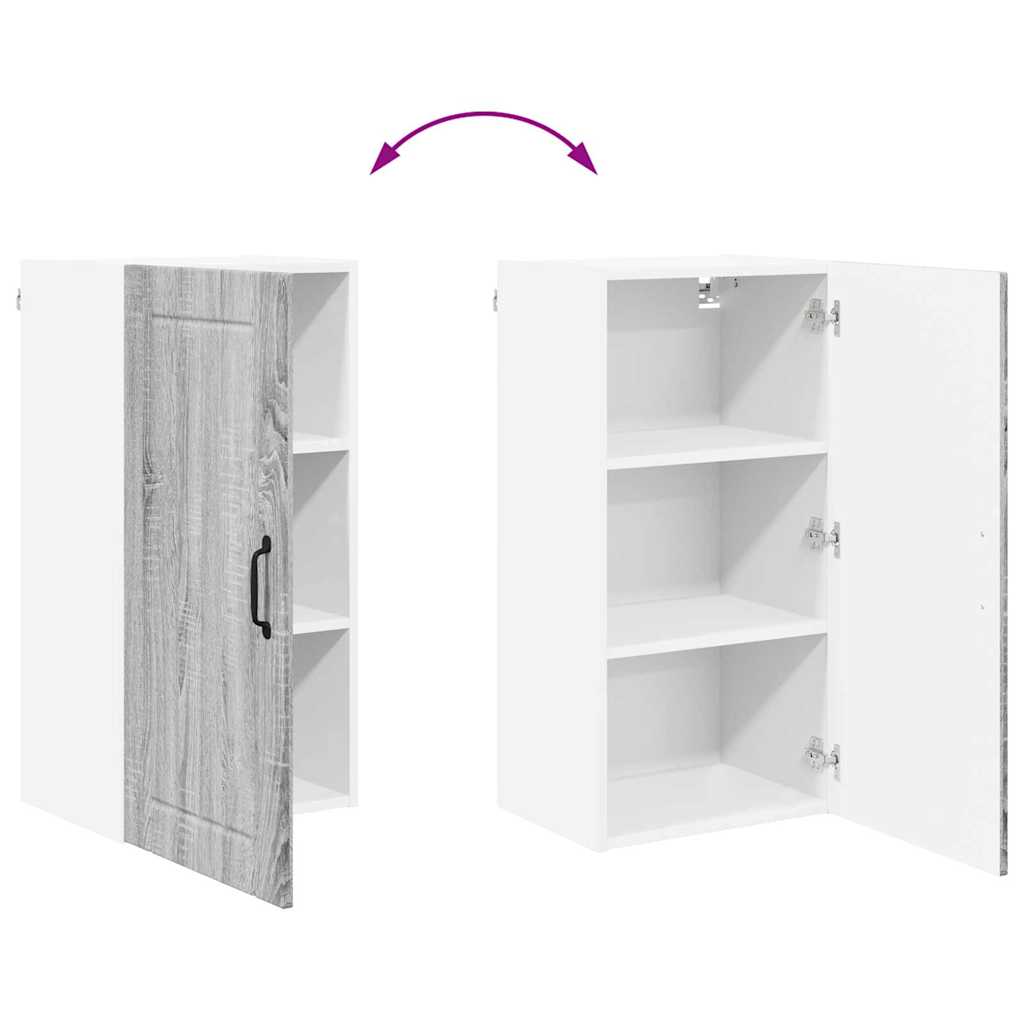 Kitchen Wall Cabinet with Shelf Grey Sonoma 40 x 31 x 80 cm