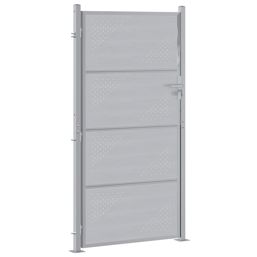 vidaXL Garden Gate with Lock Silver 85 x 174 cm Stainless Steel