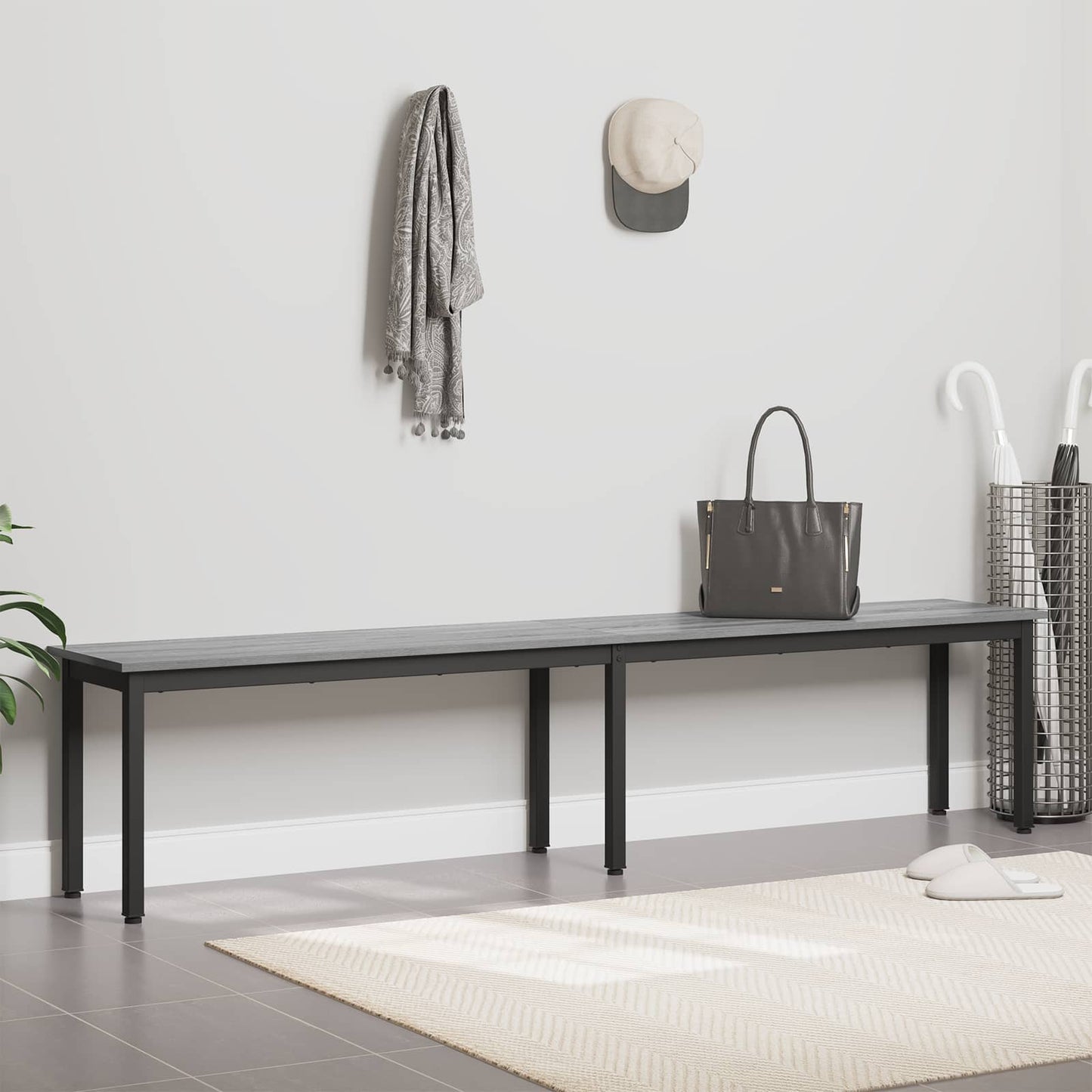 vidaXL Bench Grey Sonoma 200 x 35 x 45 cm Engineered Wood
