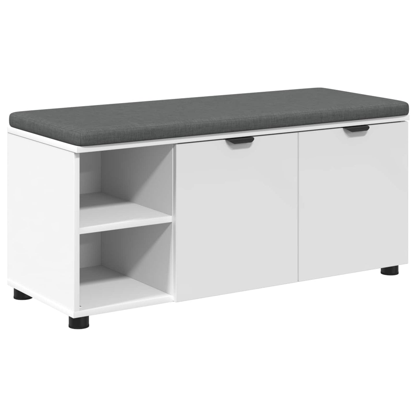 vidaXL Hall Bench White 100 x 38 x 46 cm Engineered Wood and Fabric