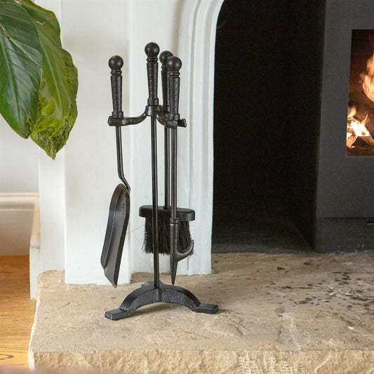 4pc Black 'Arundel' Fireside Companion Set