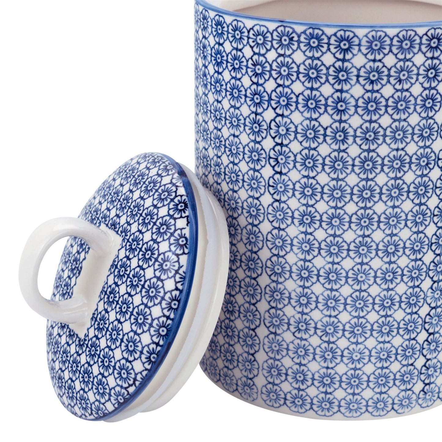 Hand Printed Stoneware Biscuit Barrels - Pack of Three