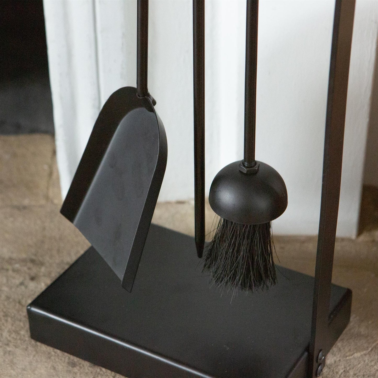 4pc Black 'Goodwood' Fireside Companion Set