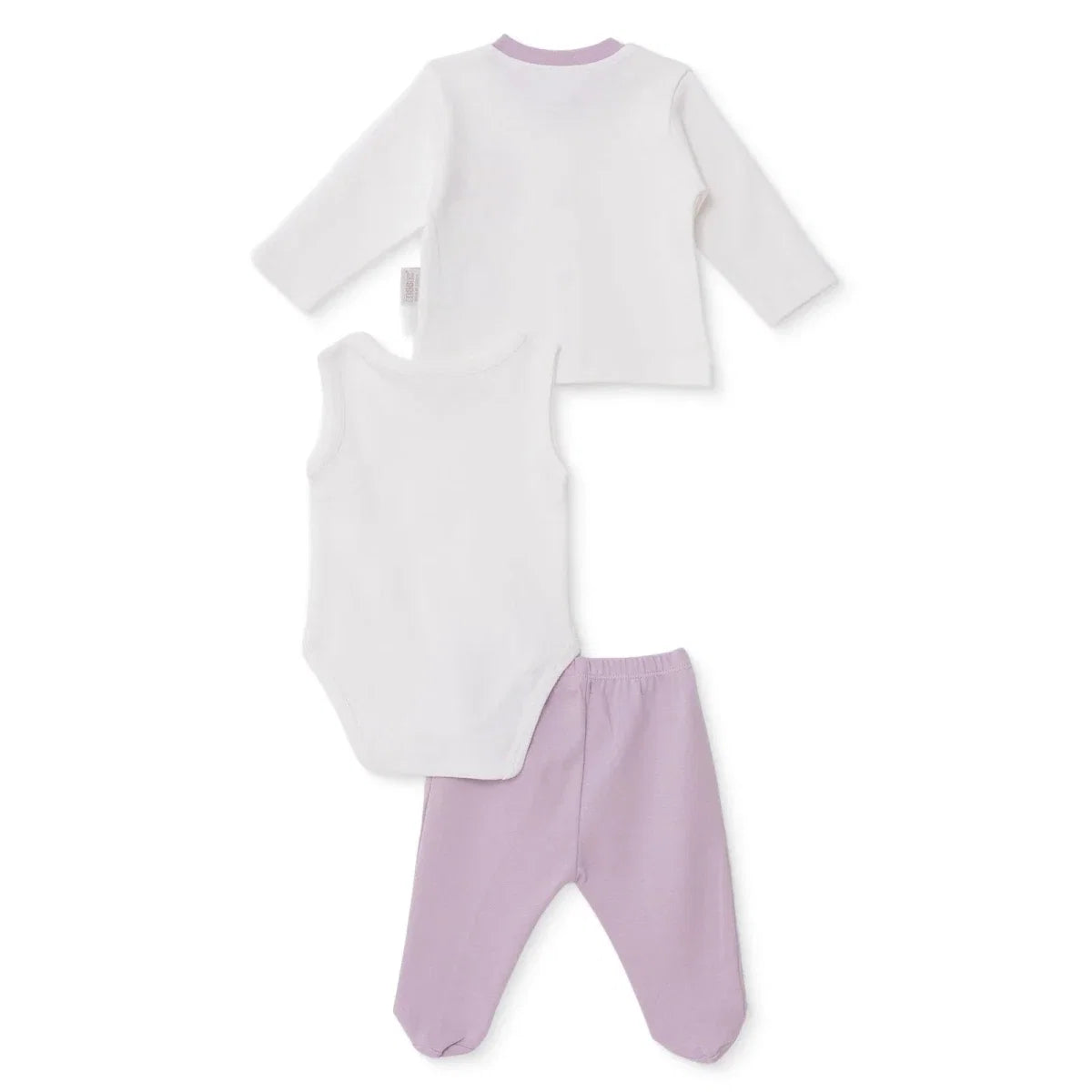 Bebbek Girls 10pc Newborn Set Animal with Poppers V-Neck Long Leg Long Sleeve - Ecru