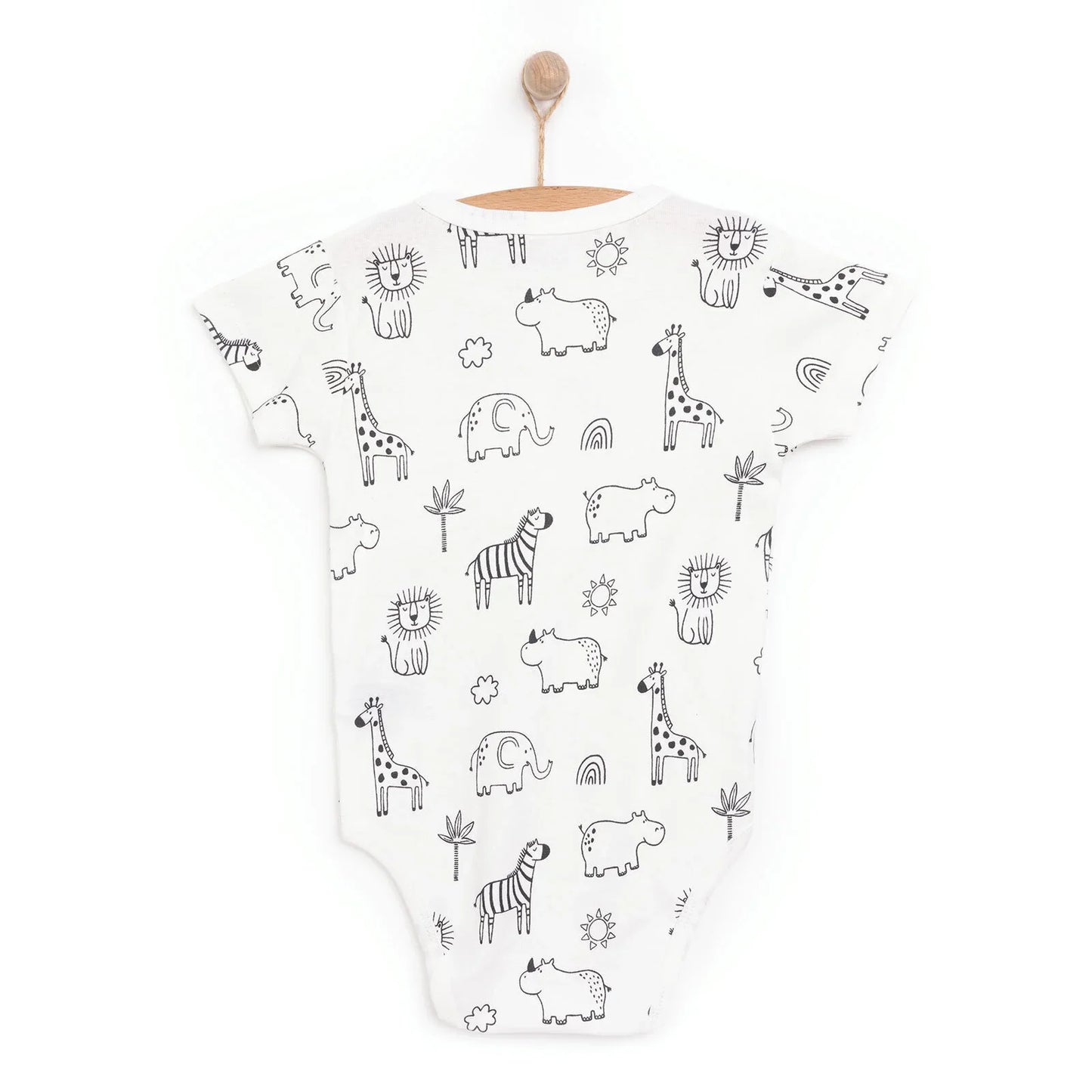 HelloBaby Boy Short Sleeve Bodysuit - Ecru
