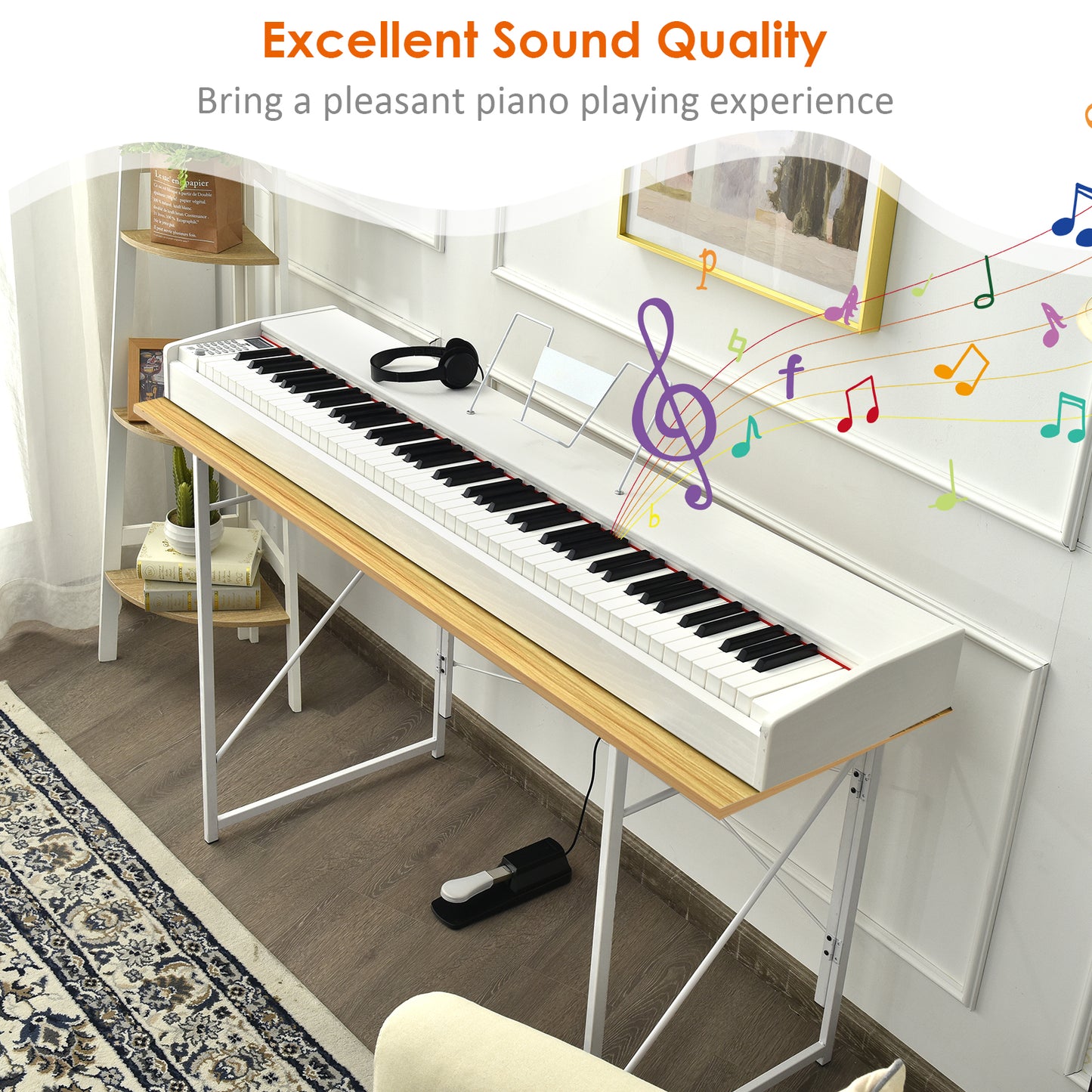 Full Size Weighted 88-Key Digital Piano for Beginner-Black