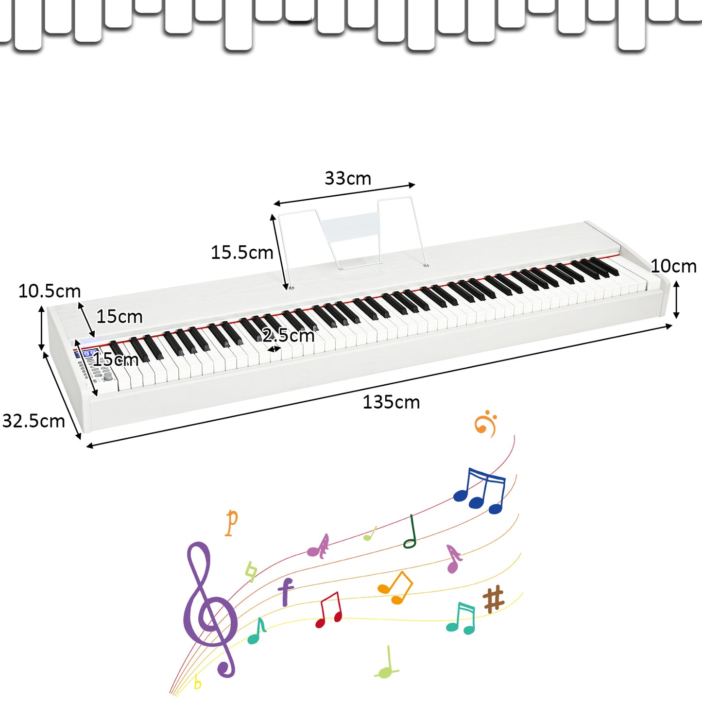 Full Size Weighted 88-Key Digital Piano for Beginner-Black