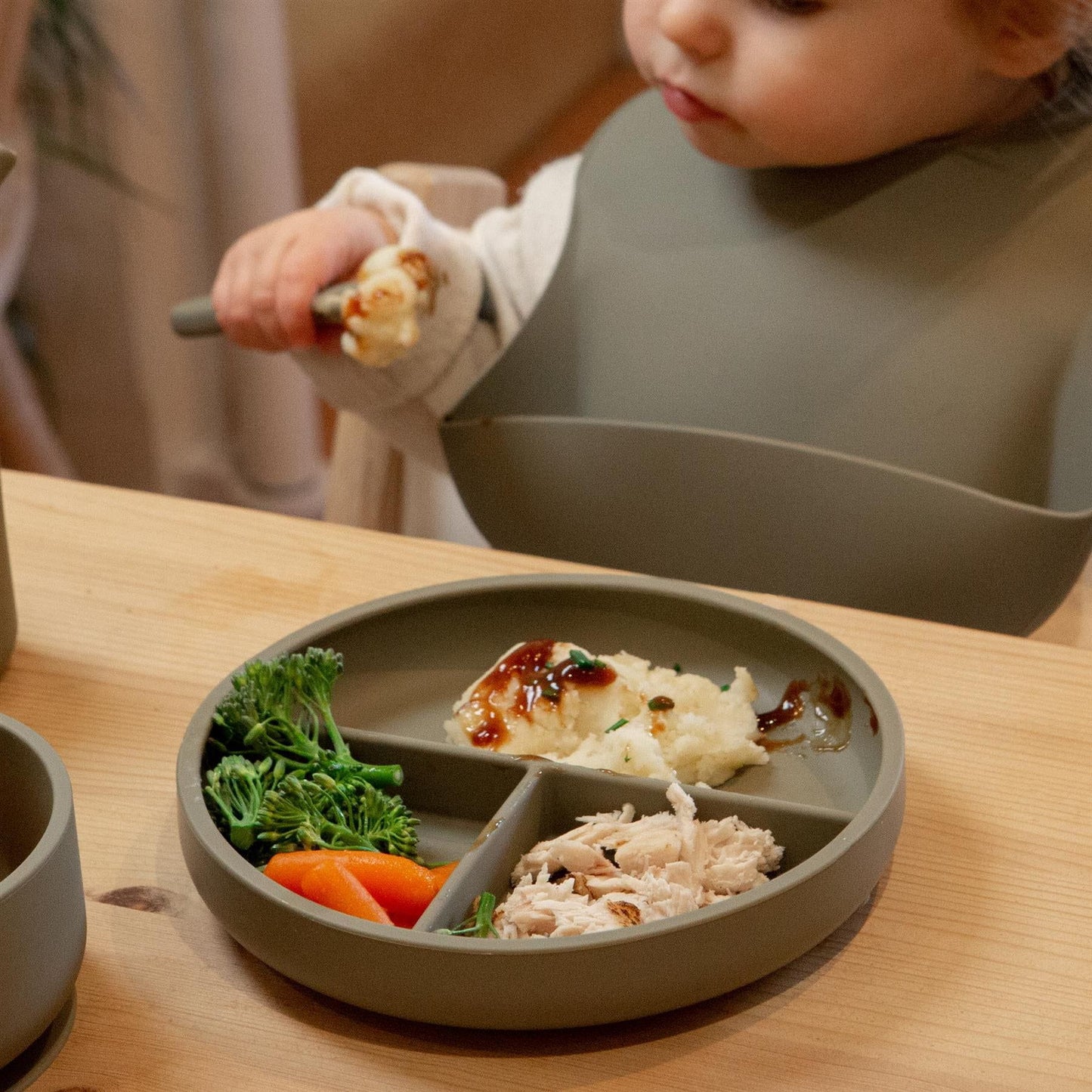 Silicone Divided Baby Suction Plate