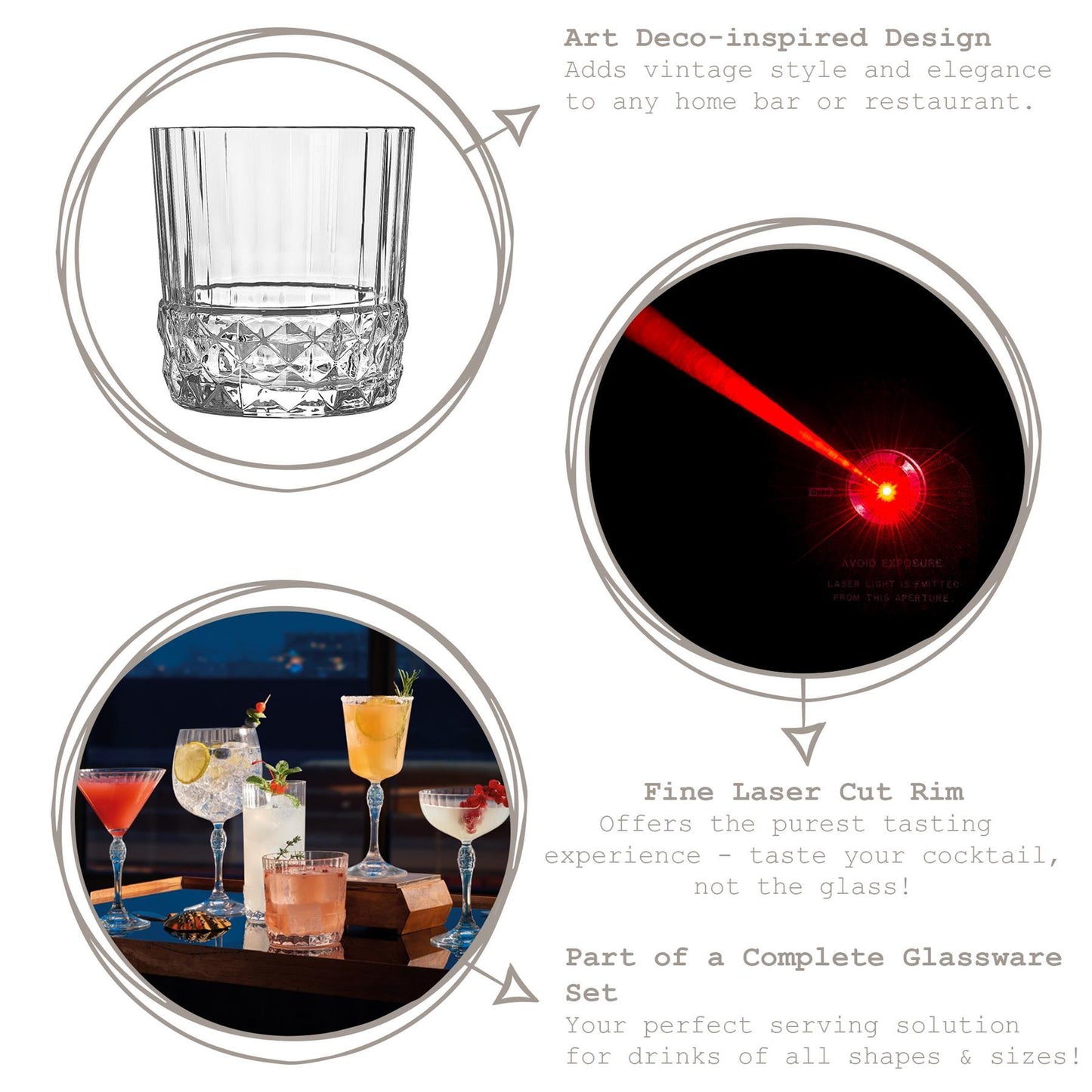 370ml America '20s Tumbler Glasses - Pack of Six