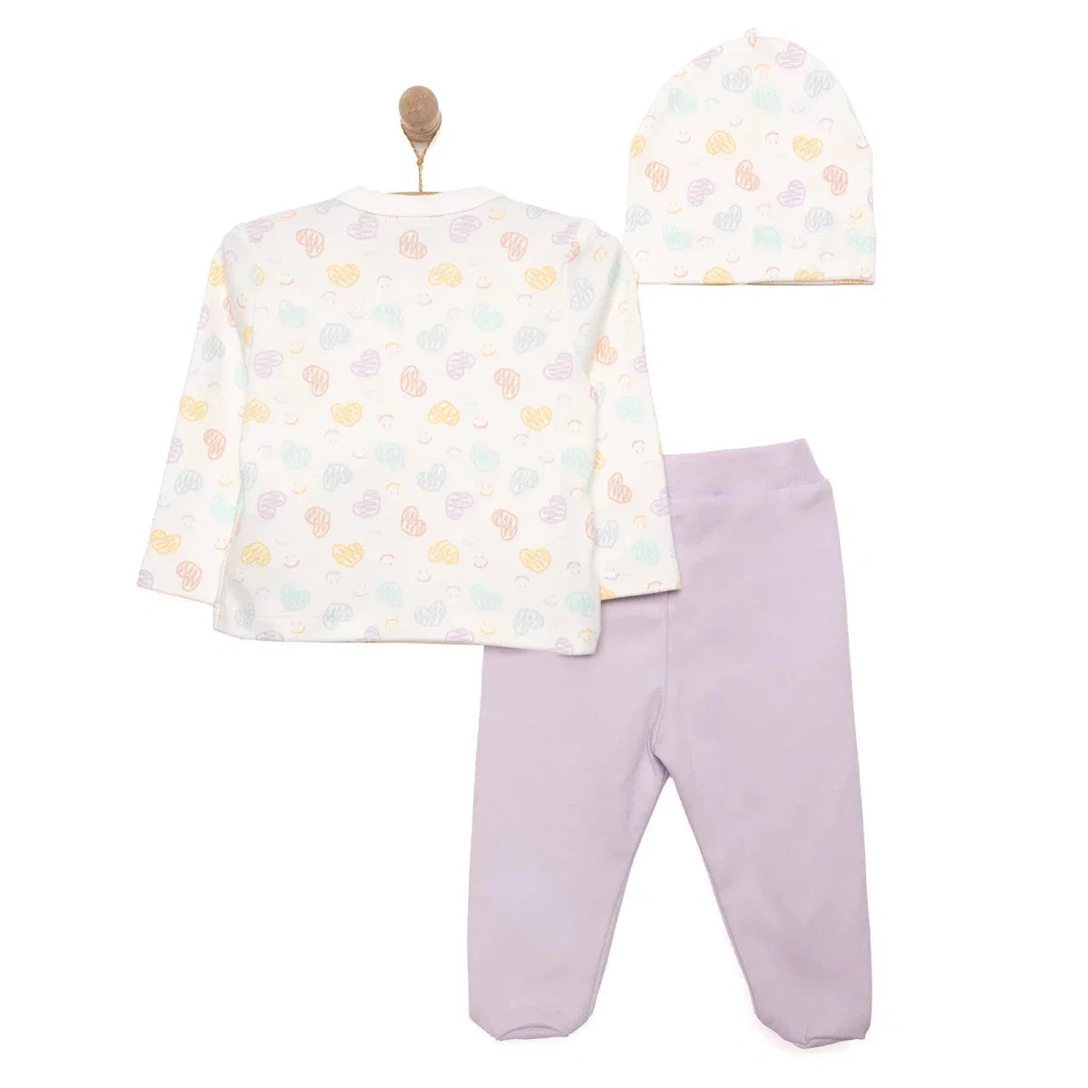 HelloBaby Girl Wrapover Top-Hat-Footed Bottom - Ecru