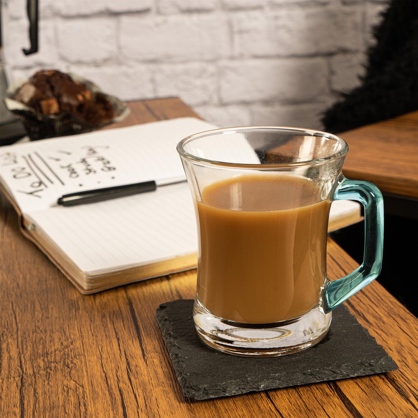 225ml Zen+ Multicolour Glass Coffee Mugs - Pack of Six