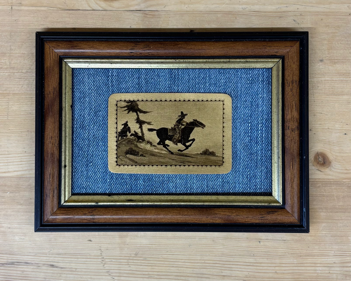 Framed Vintage Western Playing Card