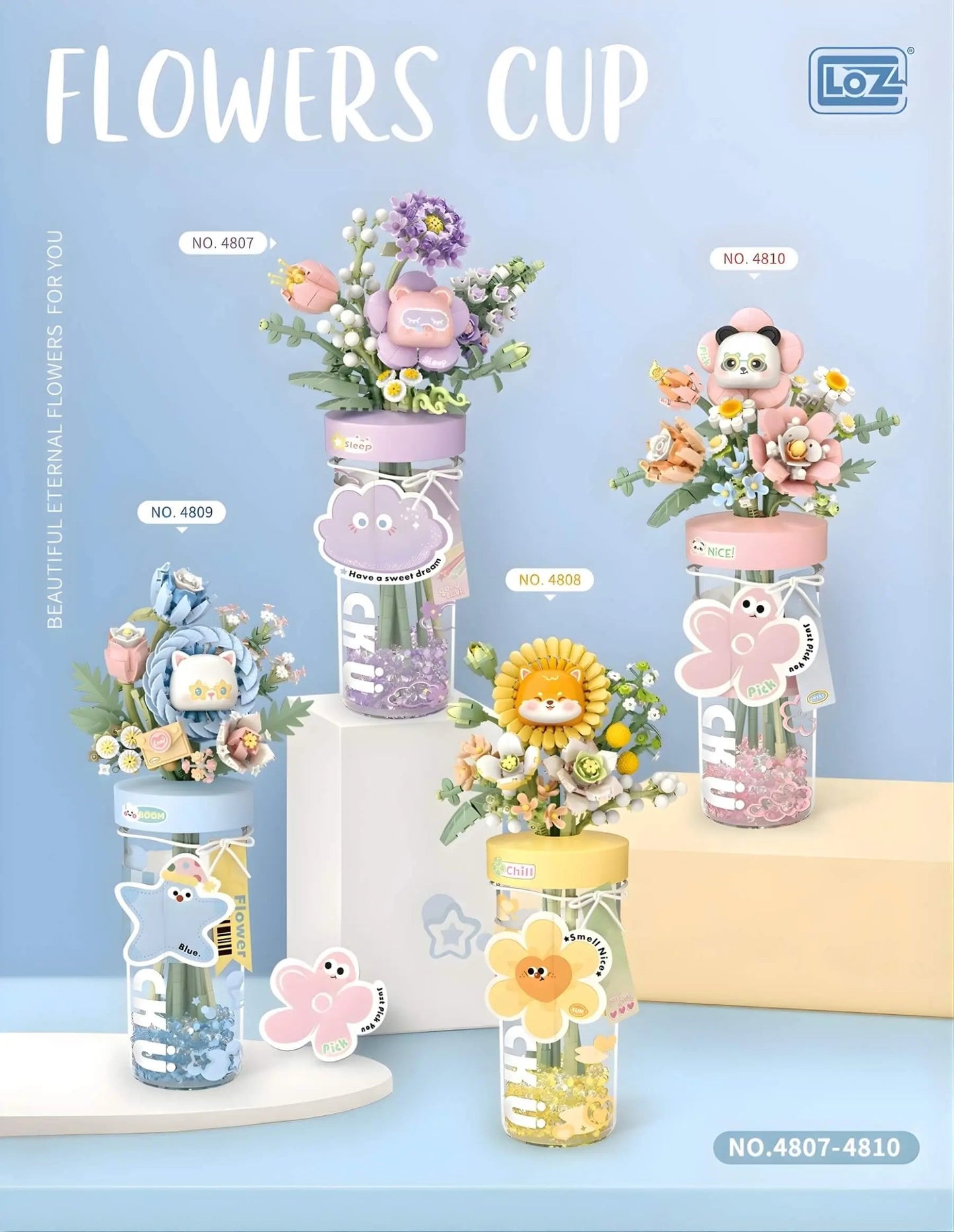 LOZ Super Pink Flower Bouquet Cup 4810