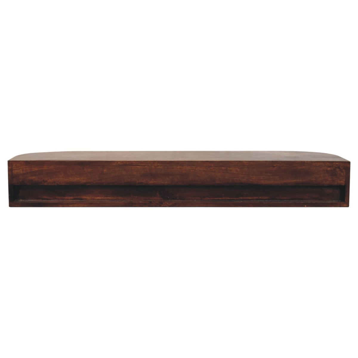 Artisan Furniture Solid Wood Lunar Wall Mounted Chestnut Console, 2 Drawers, Open Slot