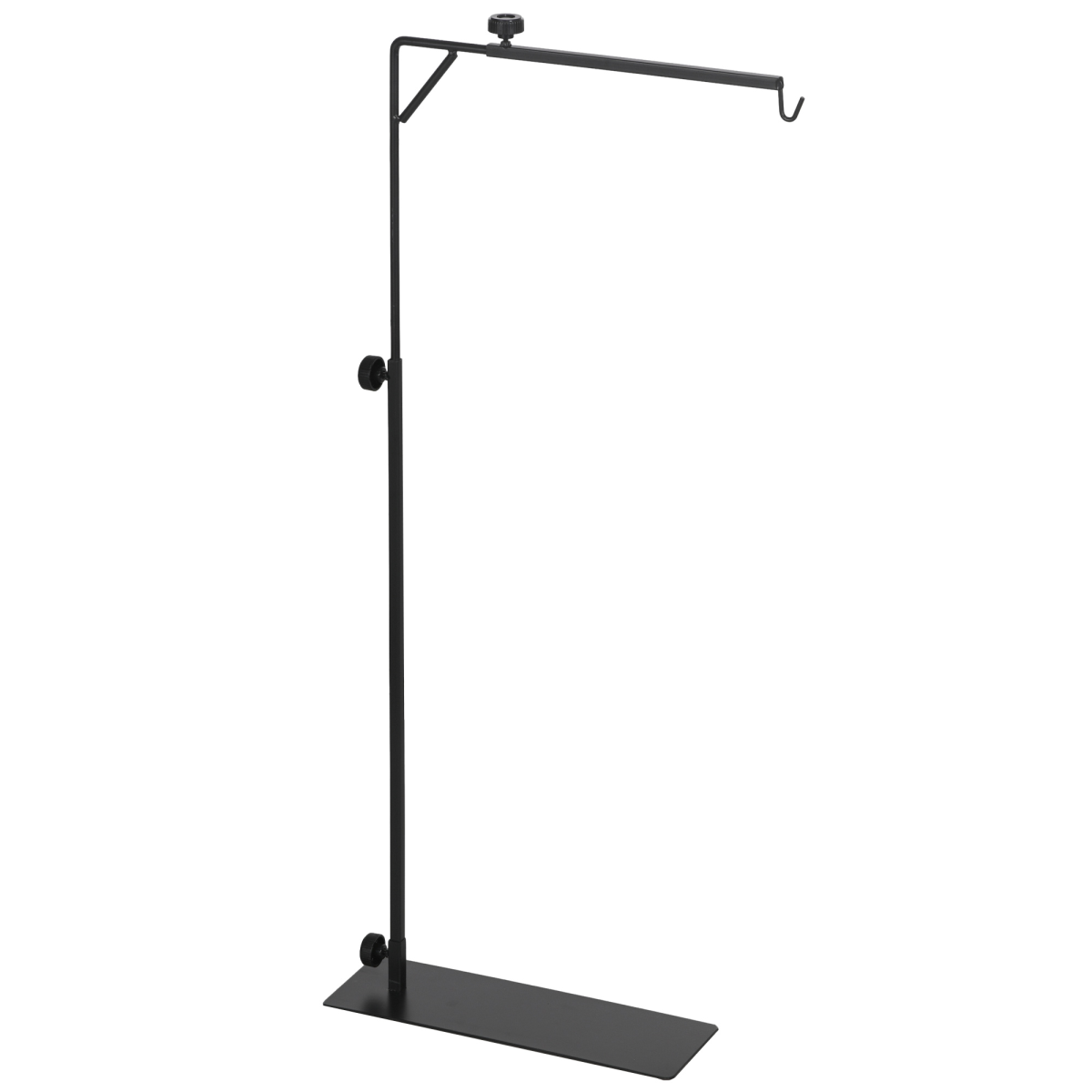 PawHut Reptile Lamp Stand, 86-129Hcm Adjustable Lamp Holder w/ Base, Hook