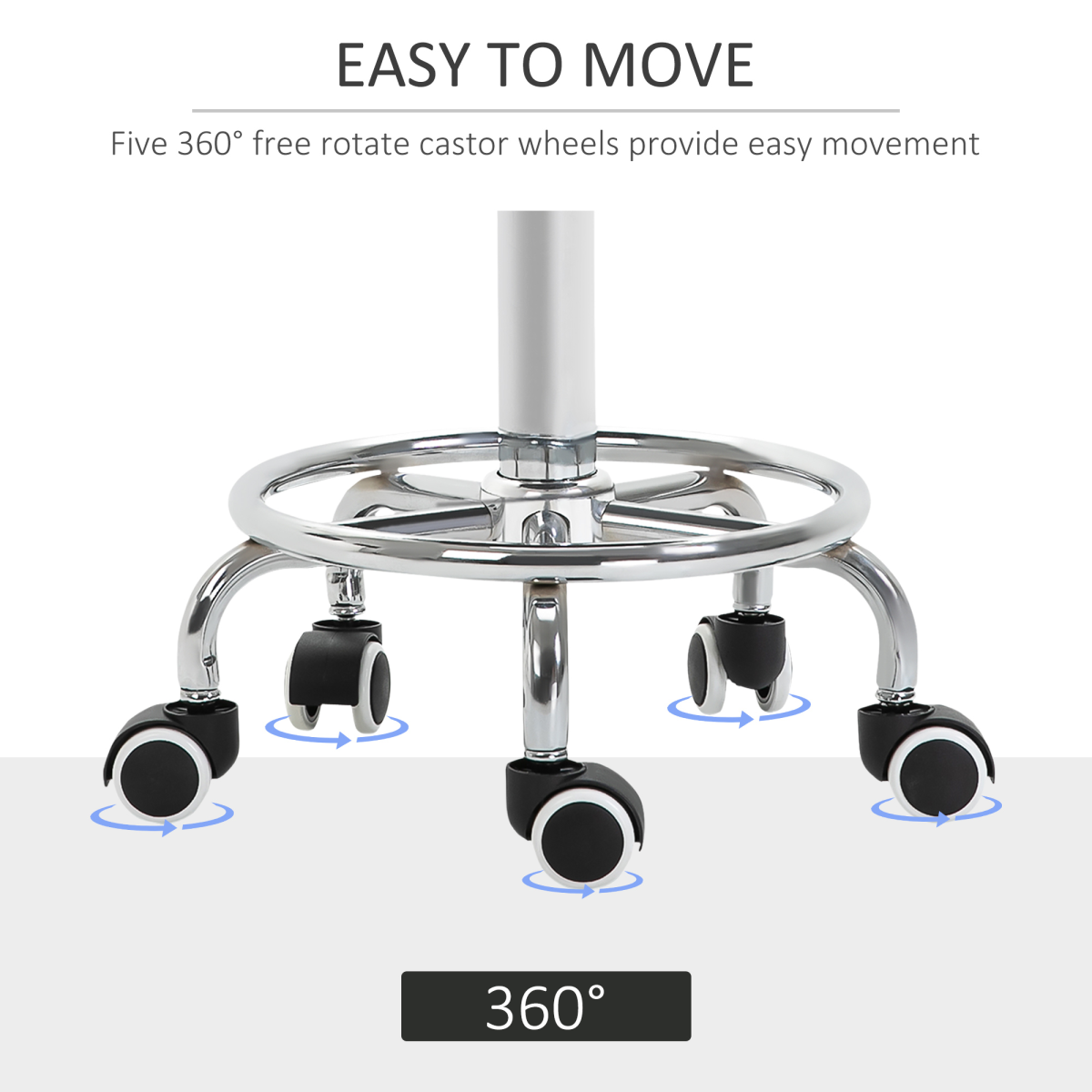 Adjustable Stool PU Leather and Footrest