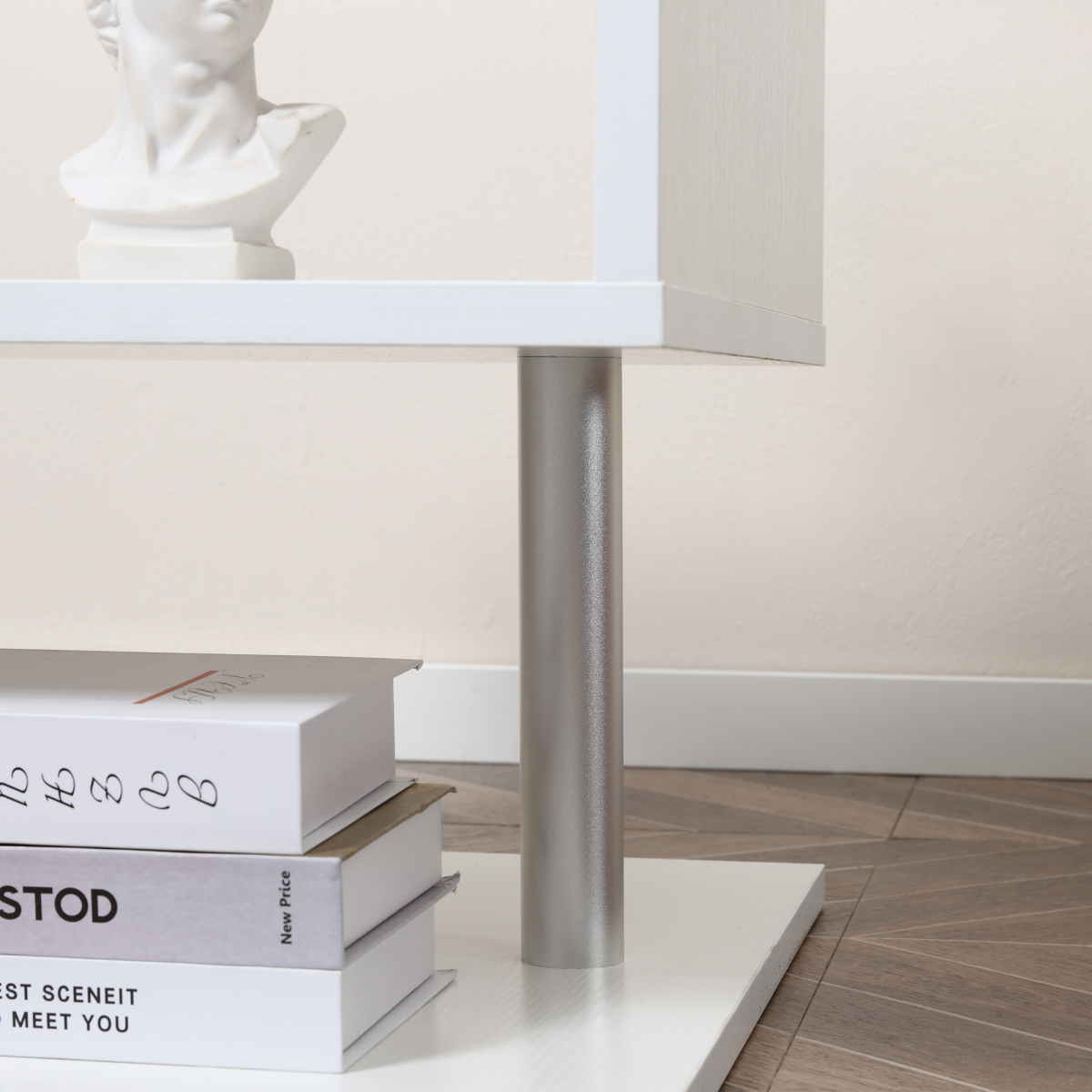 Side Table 2 Tier Storage Shef Organizer Bookcase End Desk Stand Display White
