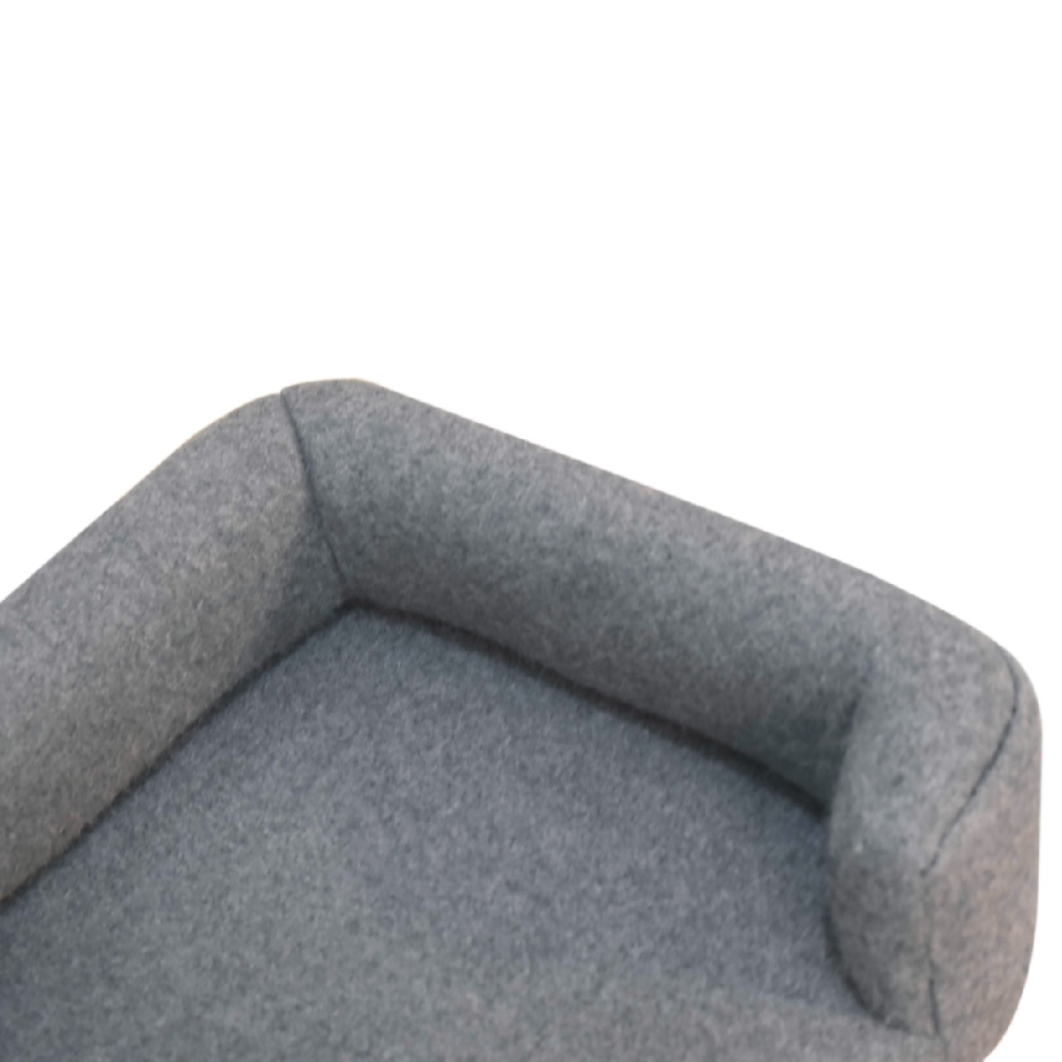 Artisan Furniture Solid Mango Wood Mini Battleship Tweed Pet Sofa Bed
