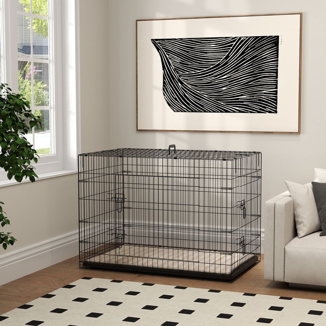 PawHut Dog Crate with 2 Doors, Tray, Soft Cushion, for Extra Small Dogs