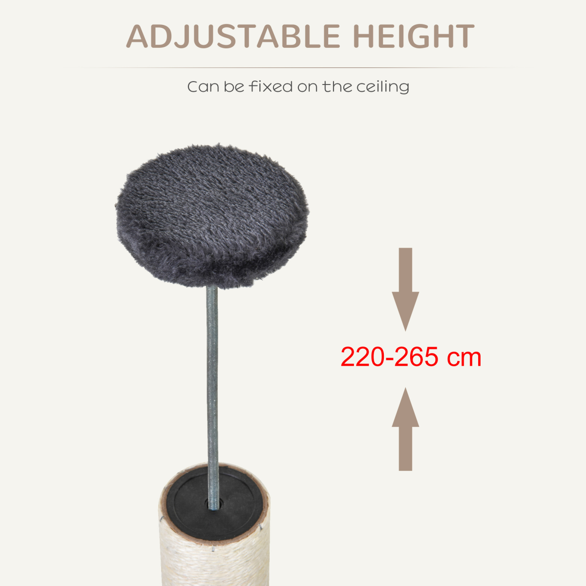 5-Tier Grey Sisal Multi-Level Cat Tree Tower with Scratching Posts Pawhut