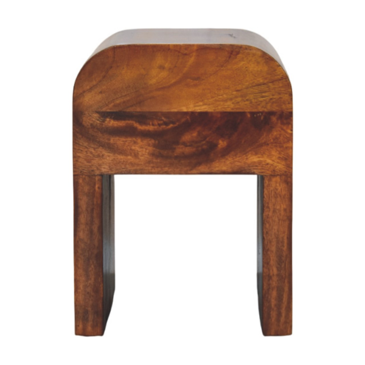 Artisan Furniture Solid Wood Mini Darcy Chestnut Nightstand with Curved Edges, Brown, 1 Drawer