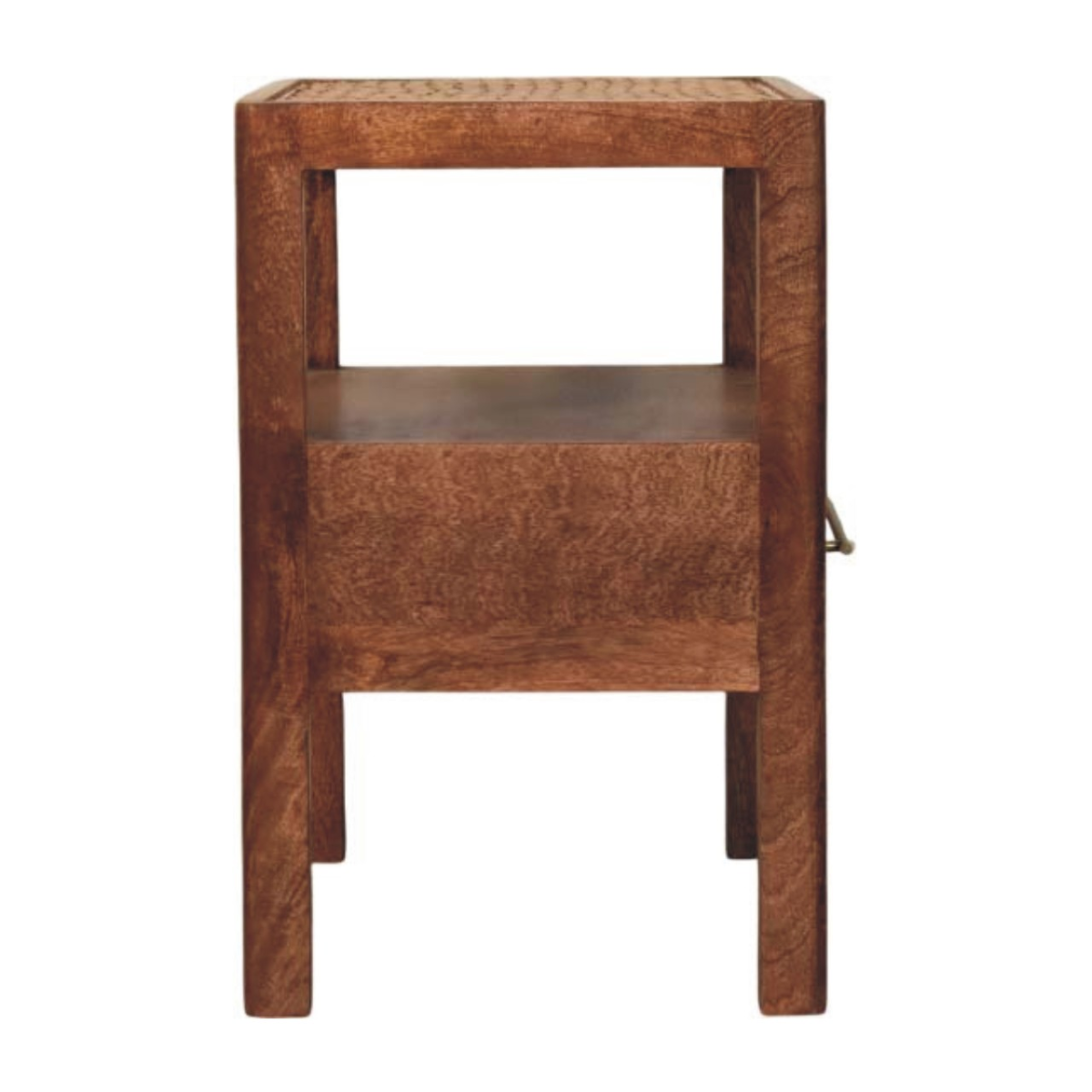 Artisan Furniture Solid Wood The Caldera Bedside Stand, 1 Drawer, 1 Shelf, Brown