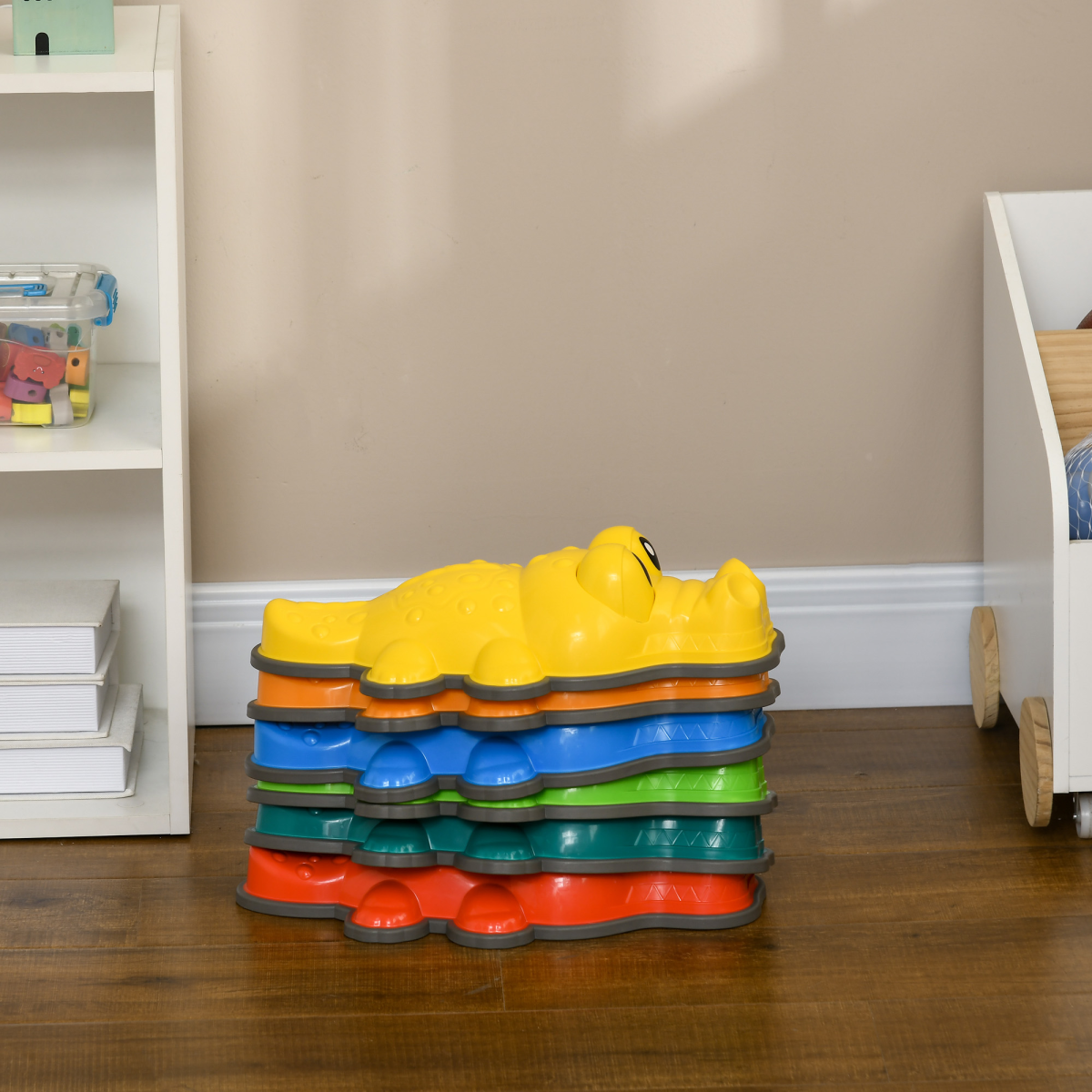 ZONEKIZ 6PCs Kids Kids Stepping Stones w/ Anti-Slip Edge, Indoor and Outdoor