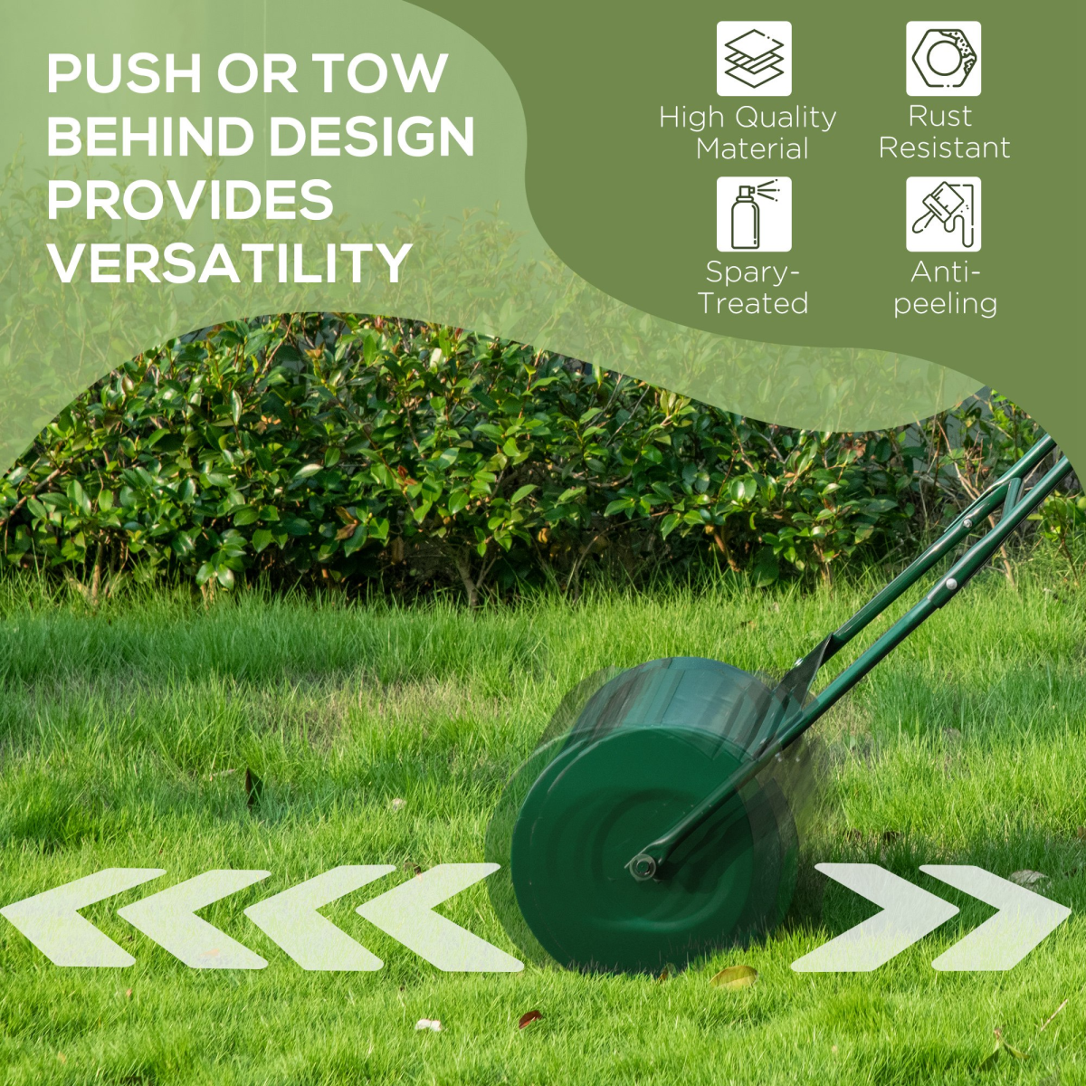 Steel Lawn Grass Roller 50L  cm-Green