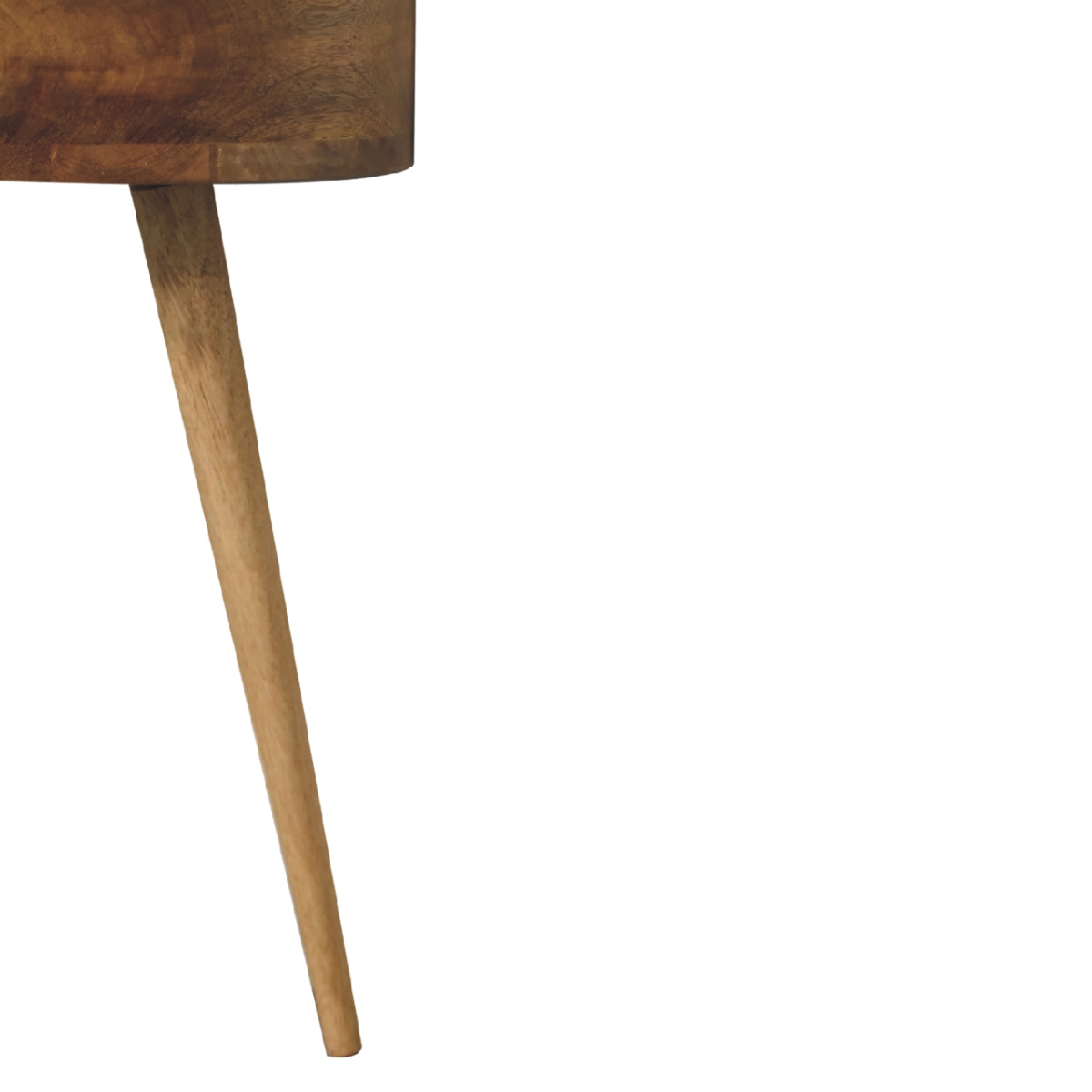 Artisan Furniture Solid Wood Mini Oak-ish Circular Shape Bedside