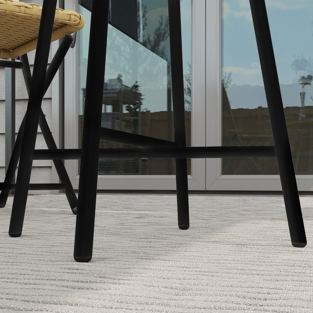 Outsunny PE Rattan Side Table for Indoor, Outdoor, Balcony, Patio, Natural