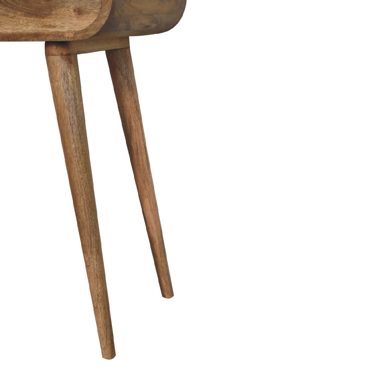 Artisan Furniture Solid Wood Mini Oak-ish Round Dressing Table, 4 Storage Compartments with mirror, Brown