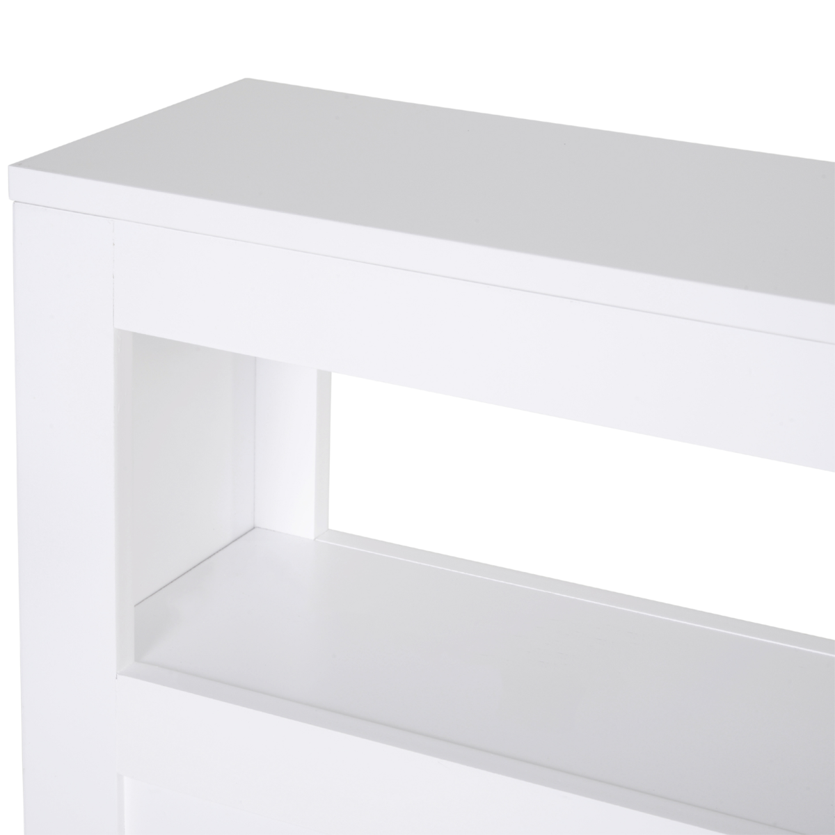 HOMCOM 72x16cm Narrow Bathroom Storage Unit 2 Drawers Open Top 4 Wheels
